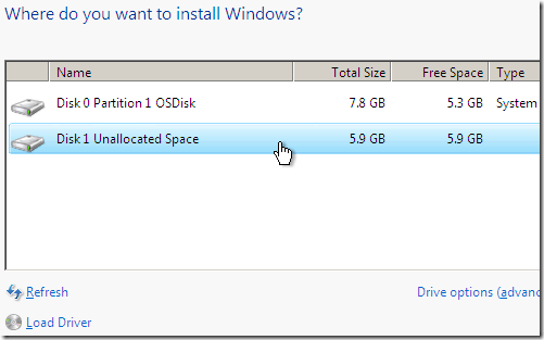 Where do you want to install Windows?