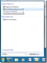 Turn Windows features on or off