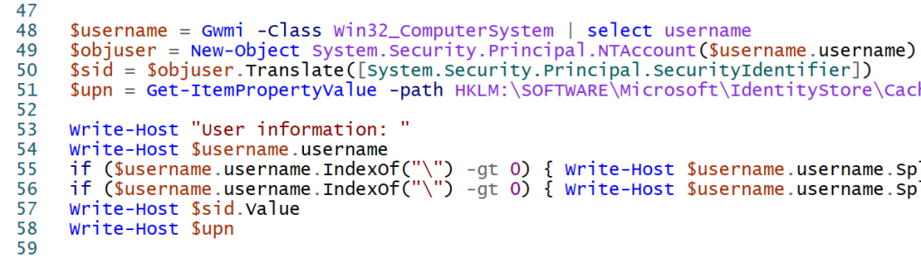 Get user information&nbsp;locally